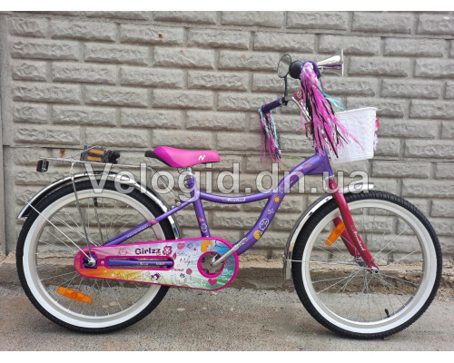 Детский велосипед Novatrack Little Girlz 20" Фиолетовый